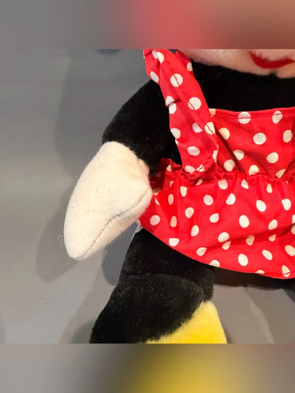 Vintage Minnie Mouse Plush Disney Parks Red Polka Dot Dress With Tag Disney